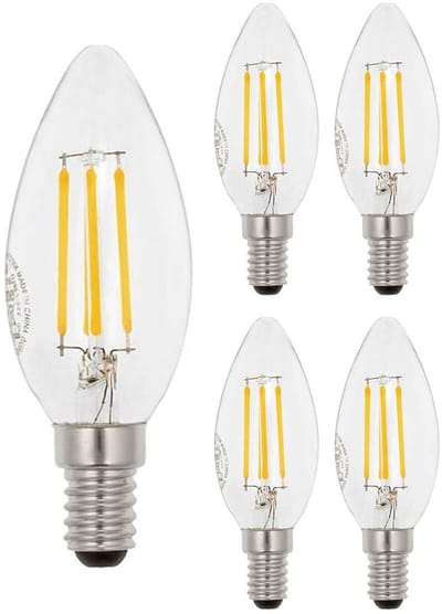 VITO LED Filament Kaarslamp C35 E14 - 4W (vervangt 50W) - 532lm - 4000K - Ø35mm - 220-240V - Energiezuinig - 5 stuks