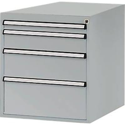 Manuflex onderbouw met schuifladen, voor werkbank Profi diepte 700 mm, aluminium zilver