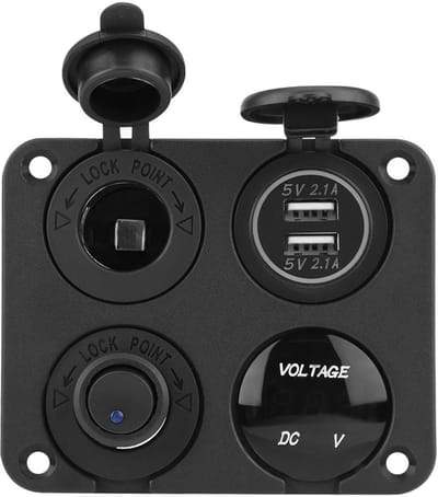 Dailygoods - 4-Gang Toggle Switch Paneel - USB Oplaadpoort - Voltmeter - 12V-24V - Voertuigen - Auto Accessoires - Schakelaars - Elektronica