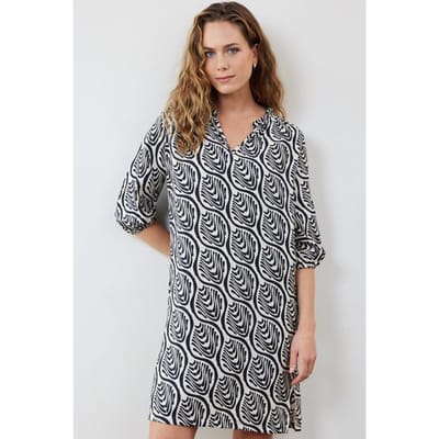 DIDI Tunic Elvi Feather Grey With Palette Print Maat: 44 | Blousejurken Outlet | Dames | Zwart