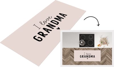 Keukenloper - Loper keuken - Quotes - I love grandma - Oma - Spreuken - 120x50 cm - Keukenloper vinyl