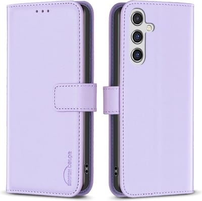 BINFEN Hoesje - Geschikt voor Samsung Galaxy A15 Hoesje - BINFEN Color Book Case - Lavendel