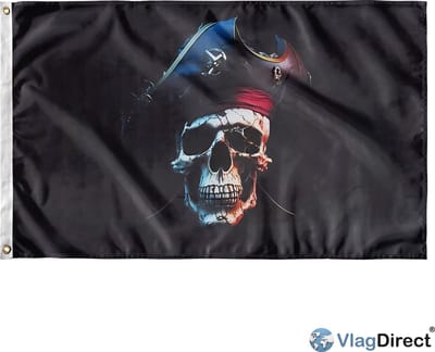 VlagDirect - Piraten vlag - Piraat thema vlag - 90 x 150 cm.