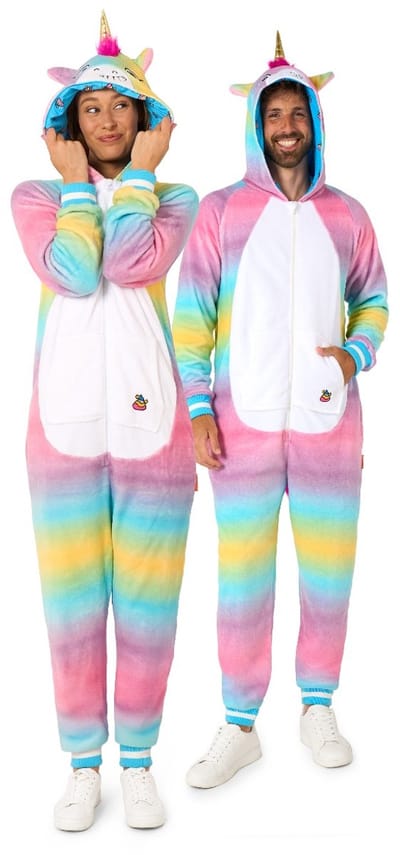 OppoSuits Eenhoorn Onesie - Unicorn Fleece Jumpsuit - Carnavalskleding - Dieren Verkleedpak Voor Dames & Heren - Multicolor - 2XL