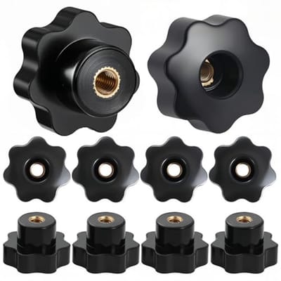 10 stuks M6 stermoer - kunststof vleugelmoer voor gereedschapsmachines - zwart