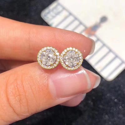 Huitan Klassieke Dames Oorbellen Goudkleurig/ Kleur Kristal Zirkonia Exquise Vrouwen Oorbellen Veelzijdige Sieraden brown