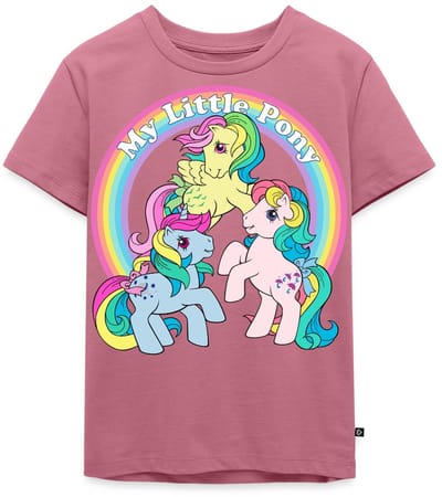 My Little Pony Retro Kleurige Ponys Met Regenboog Premium T Shirt Kinderen
