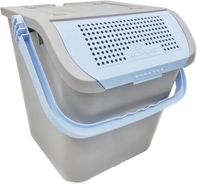 Afvalemmer Incontinentiemateriaal - 'Maxi' - luieremmer - Grijs - Lichtblauw - Koolstoffilter - 28 Liter
