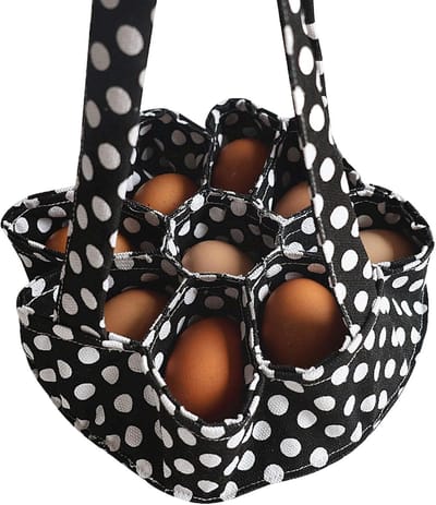 Eier Mand - Eier Verzamelaar - Eieren Verzamelen - 7 Vakken - 23 x 22 cm - Zwart