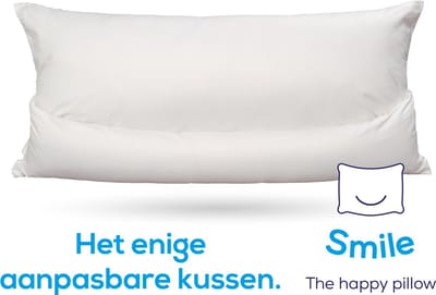 Smile Pillow – Orthopedisch en Ergonomisch Hoofdkussen met Verstelbare Nekrol – Geschikt voor Buik-, Zij- en Rugslapers
