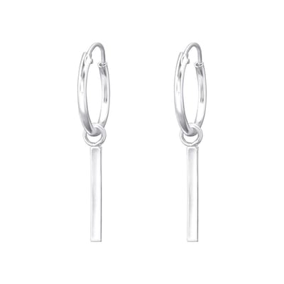 Welovesilver - zilveren oorringen - 925 sterling - met hanger - 21 mm