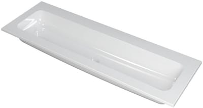 INK Faktor Wastafel Polystone Centraal Zonder Kraangat - 1400x450x15 mm - Glans Wit