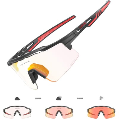 Kapvoe Fotochemische Fietsbril UV400 MTB Zonnebril voor Mannen Buitensporten Veiligheid Fietsbril photochromic-1lens
