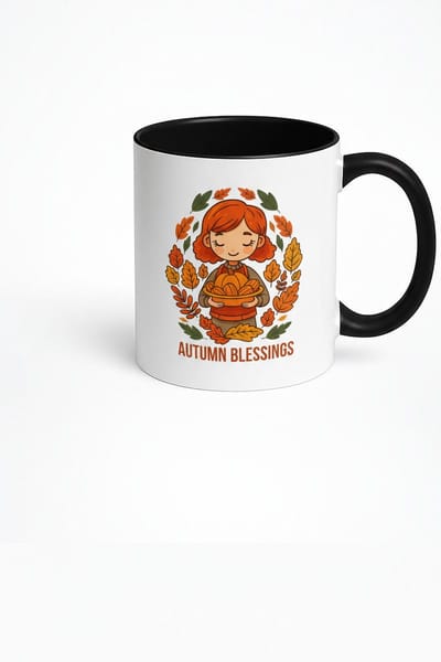 Autumn Blessings Mok - Keramische Koffiemok met Herfst Design