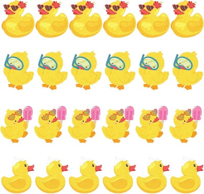 Antislip Badstickers - Eendjes Motief - Veilig Baden - Zelfklevend Ontwerp - 24 Stuks - Wit