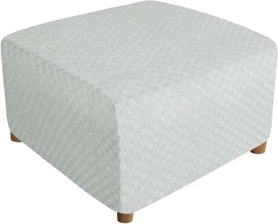 Voetenbank Hoezen - Ottomaanse Covers - Meubels Beschermen - Antislip Ontwerp - Universele Maat - Ivory