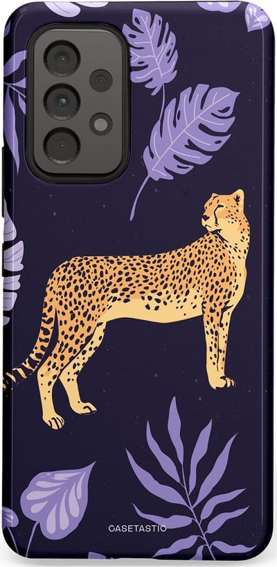 Casetastic Hoesje Geschikt voor Samsung A53 - Stijlvolle Beschermende Duo-layer Case - Cheetah snelheid