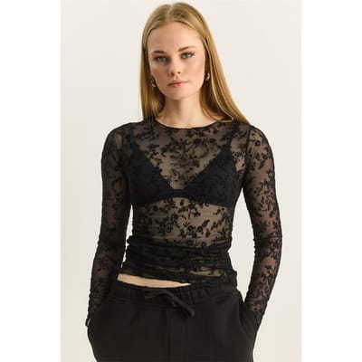 Bloemen Drape Crew Neck Blouse