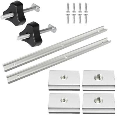 Dailygoody - Houtbewerking Guide Rail Chute 500Mm - T-Track Rails Set - Aluminium Miter Slider - Ideaal voor Houtbewerking - Inclusief Schuif & Handva...