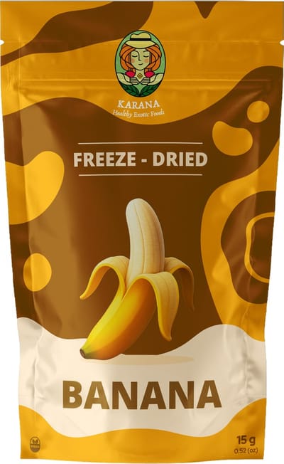 Karana Banaan Gevriesdroogde Gezonde Snack | 3/9 Pack | Natural | Gevriesdroogde Fruitstukjes | Banaan | Exotisch Fruit