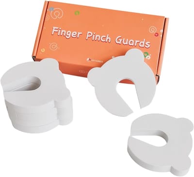 Deur Stopper - Vingerbeschermer Deur - Kinderen Beveiligen - Zachte Schuim Bescherming - 10x9x1.5 cm - Bruin