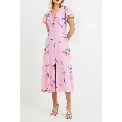 French Connection Eugine Eco Delphine Drape Midi Dress Sea Pink Größe: 6 | Midikleider Outlet | Damen | Rosa