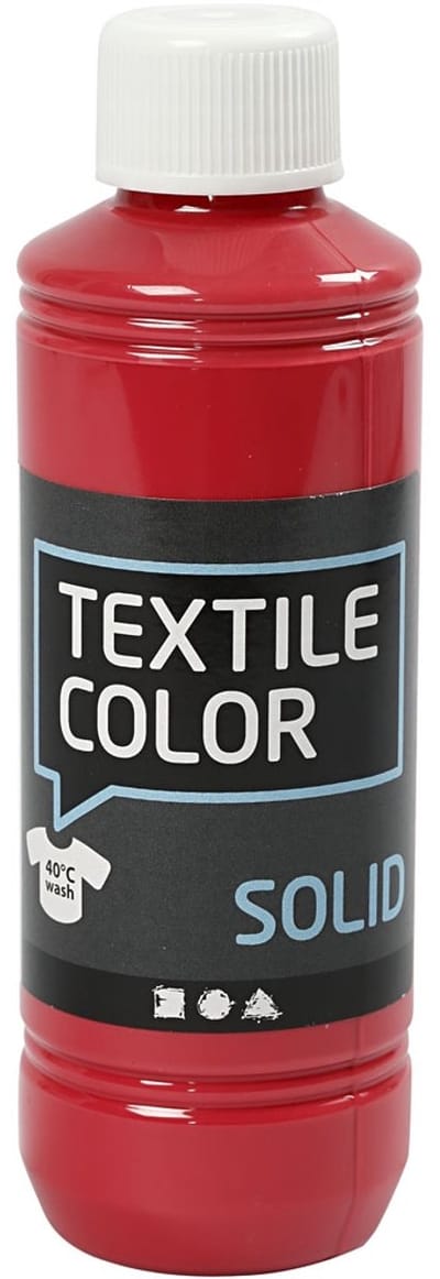 Textil Solid, rood, dekkend, 250 ml
