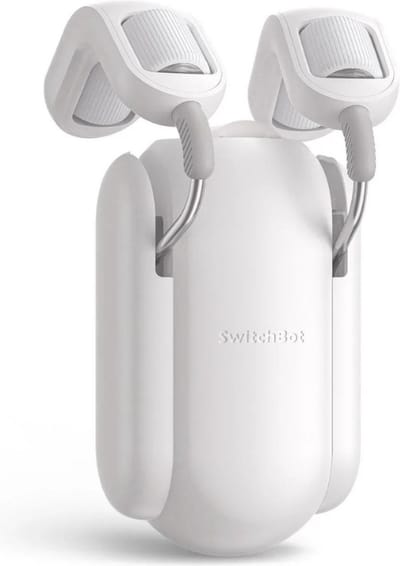 Gordijn Motor - Gordijn Runners - 1 stuk SwitchBot R-Rail Smart Curtain Pusher Gordijnmotor met app-bediening - Eenvoudig te Bedienen - Compatibel met Alexa (Hub vereist), Intelligente Gordijnschakelaar (Curtain Rod2.0 wit)