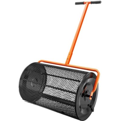 VEVOR Compoststrooier van staal veenmosstrooier 1,27x2cm gaasmand tuingazonstrooier handvatlengte verstelbaar van 62 tot 67,5cm 61cm metalen gaasmand Ideaal voor meststoffen zoals compost, mest, grond, veenmos