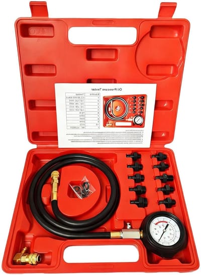 Oliedrukmeter Set - Brandstofdrukmeter Motor - Motor Diagnose - Dual Scale 140 PSI - 3 Inch Wijzerplaat - Zwart