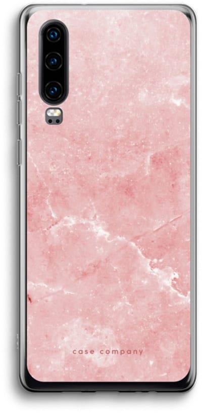 Case Company® - Hoesje geschikt voor Huawei P30 hoesje - Roze marmer - Soft Cover Telefoonhoesje - Bescherming aan alle Kanten en Schermrand