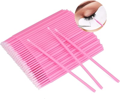 Famanu – Microborstels voor wimperlifting en precisie aanbrengen, , 100 stuks, roze
