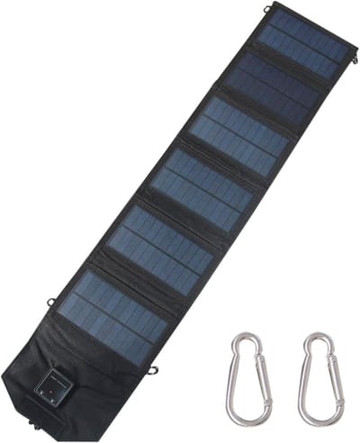 Zonnepaneel Oplader - Opvouwbaar Laadstation - Outdoor Activiteiten - Dubbele USB Poorten - 120W Vermogen - Zwart