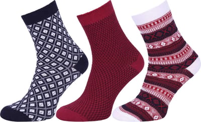 3x Rode en marineblauwe damessokken / 37-42