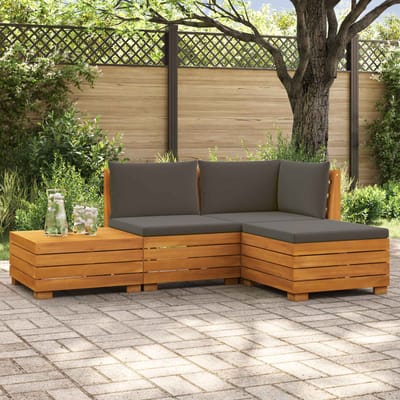 vidaXL - 4 - st - Buiten - bank - set - Massief - Acacia - Hout - Bruin