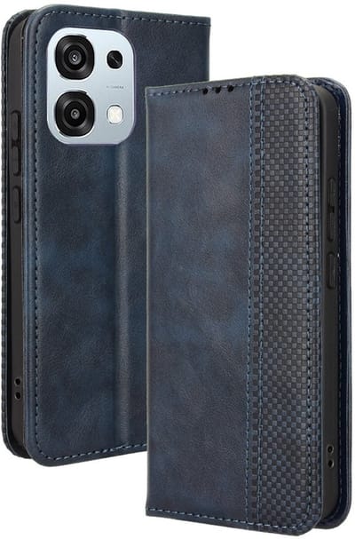 Coverup Hoesje - Geschikt voor OPPO A6 Pro 5G Hoesje - Coverup Vintage Style Book Case - Blauw