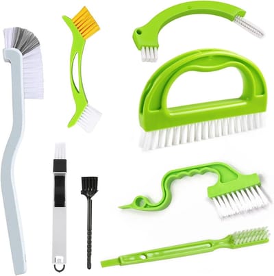 Voegenreiniger Set - Hoekborstels - Spleten Schoonmaken - 8-in-1 Multifunctioneel - 27 x 19 x 3 cm - Groen