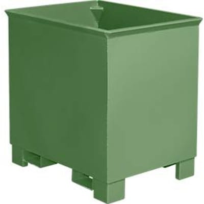 Container voor routetreinen type C 30, voor vaste stoffen, 3 hoog stapelbaar, capaciteit 0,3 m³, tot 500 kg, reseda groen RAL 6011