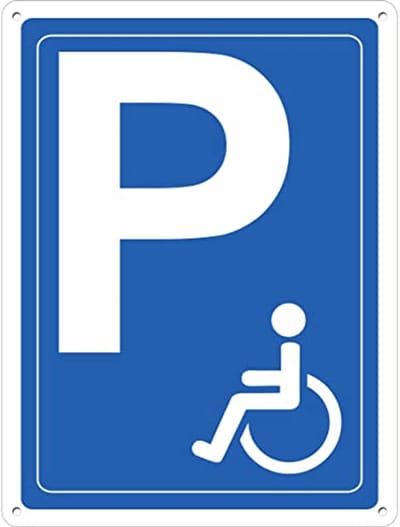 Parkeerplaats voor Mindervaliden 30 x 40 cm - Aluminium Composiet Bord voor Binnen en Buiten