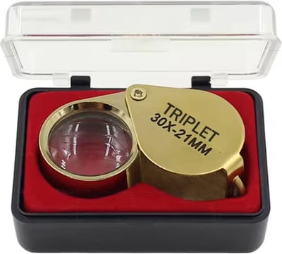 Scoby - Juweliersloep - Diamantloep - Triplet - Jewelers Loupe - Zakformaat - 30x21 MM - Mat Goud