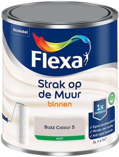 Flexa - Strak Op De Muur Binnen Mat - Buzz Colour 5 - Mengverf - 1 L
