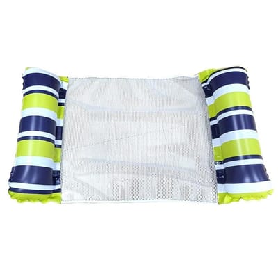 Livano Luxe Waterhangmat - Luchtbed Zwembad - Luchtmatras Opblaasbaar - Water Hangmat - Aqua Lounge - Blauw & Geel