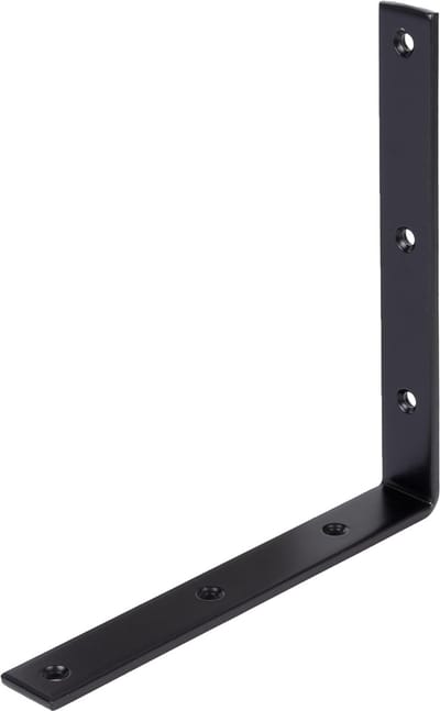 Balkhoek Zwart - Hoekverbinder - Meubelbouw - Kunststof Gecoat - 200x200x26x5mm - Zwart