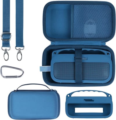 Hard Case en Siliconen Hoesje Combo voor Bose SoundLink Flex Bluetooth Speaker - Bescherming, Duurzaamheid en Stijl (Blauw)