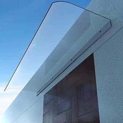 Gebogen Deurluifel - Regenonderdak - Buitenruimte Beschermen - Bevriesbestendig - 40 x 120 cm - Transparant