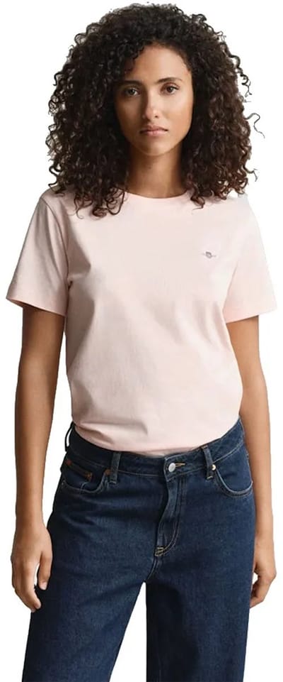 Gant Shield Regular Fit T-shirt Met Korte Mouwen Roze XS Vrouw