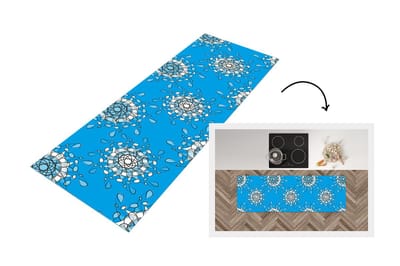 Keukenloper - Loper keuken - Bloemen - Sneeuwvlok - Design - Winter - 150x50 cm - Keukenloper vinyl
