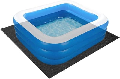 Zwembad Beschermingsmat - Vloerbekleding Onderlegger - Zwembad Bodem Beschermen - Antislip & Anti-perforatie - 3 x 3 m - Zwart