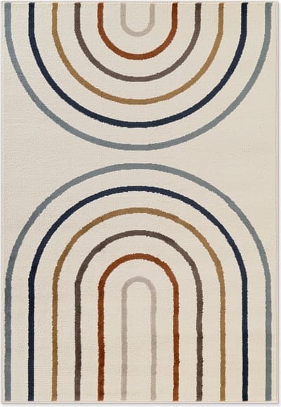 Flycarpets Kindervloerkleed Adventures - Dubbele regenboog - Creme / Multi 160x235 cm