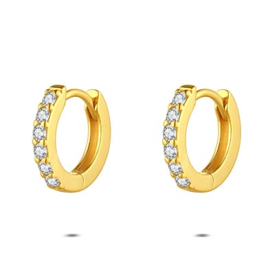 Twice As Nice Oorbellen in 18 kt verguld zilver, zirkonia Goudkleurig 00